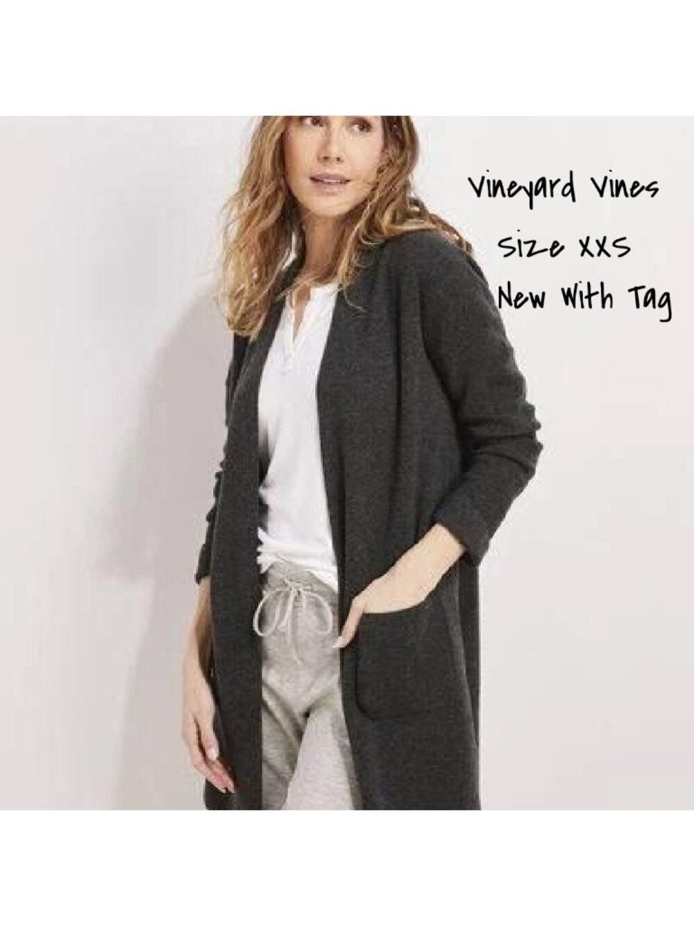 Vineyard Vines Women's XXS Cashmere Open Front Sweater Cardigan - New with Tag